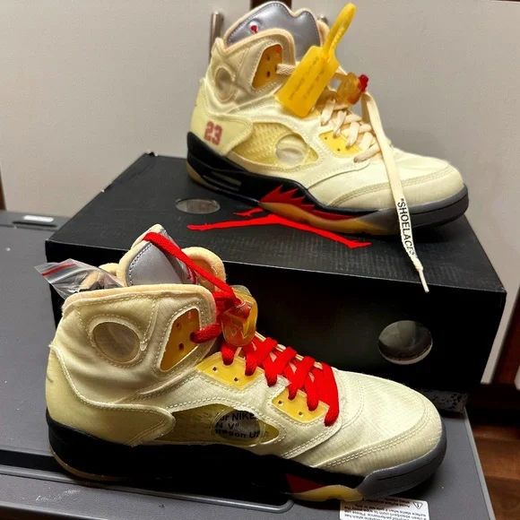 Shoes | Air Jordan 5 Offwhite Sail Size 8m | Poshmark display picture 3